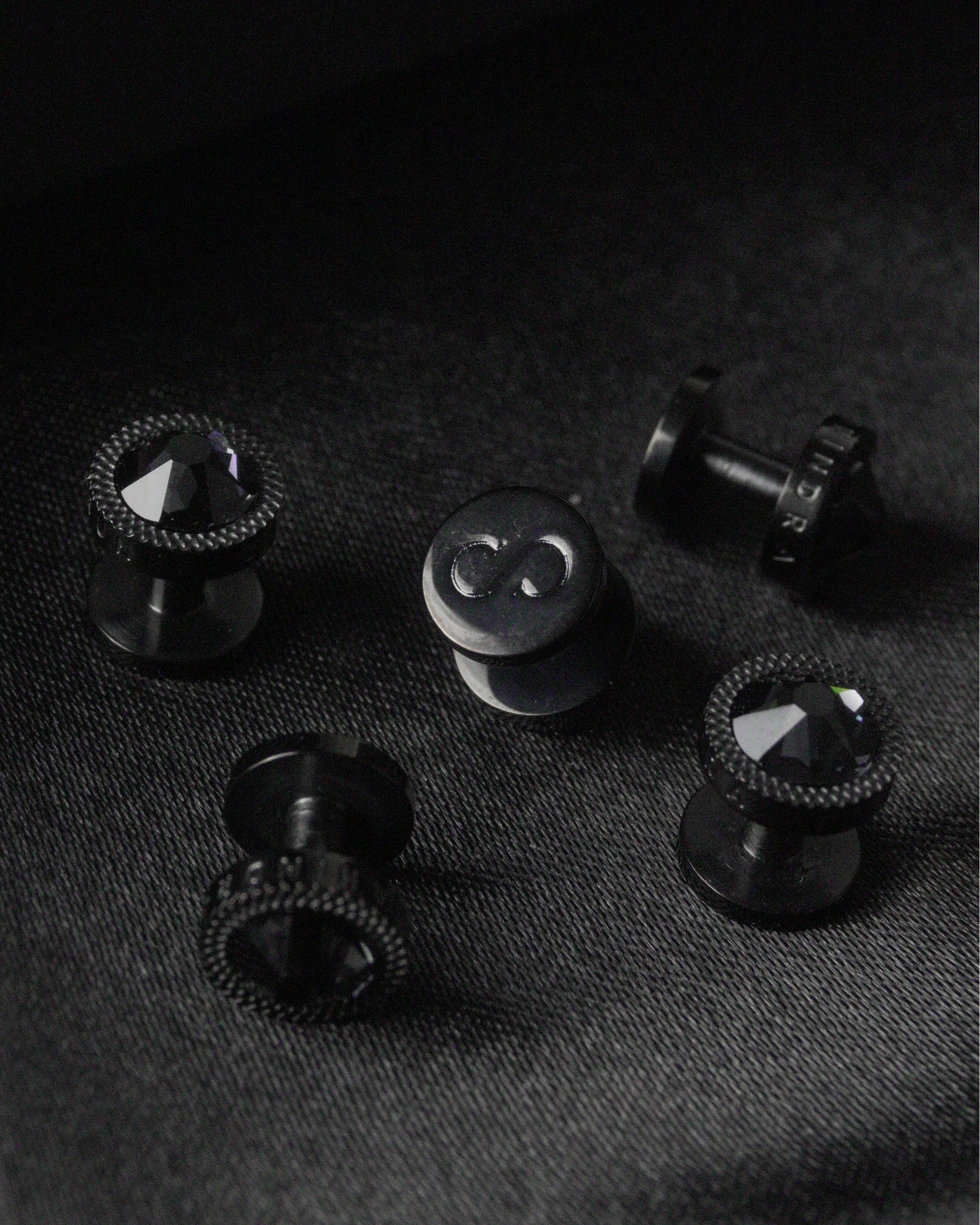 Shah Indra Steel Studs in Black - VALIRIA (Instock)