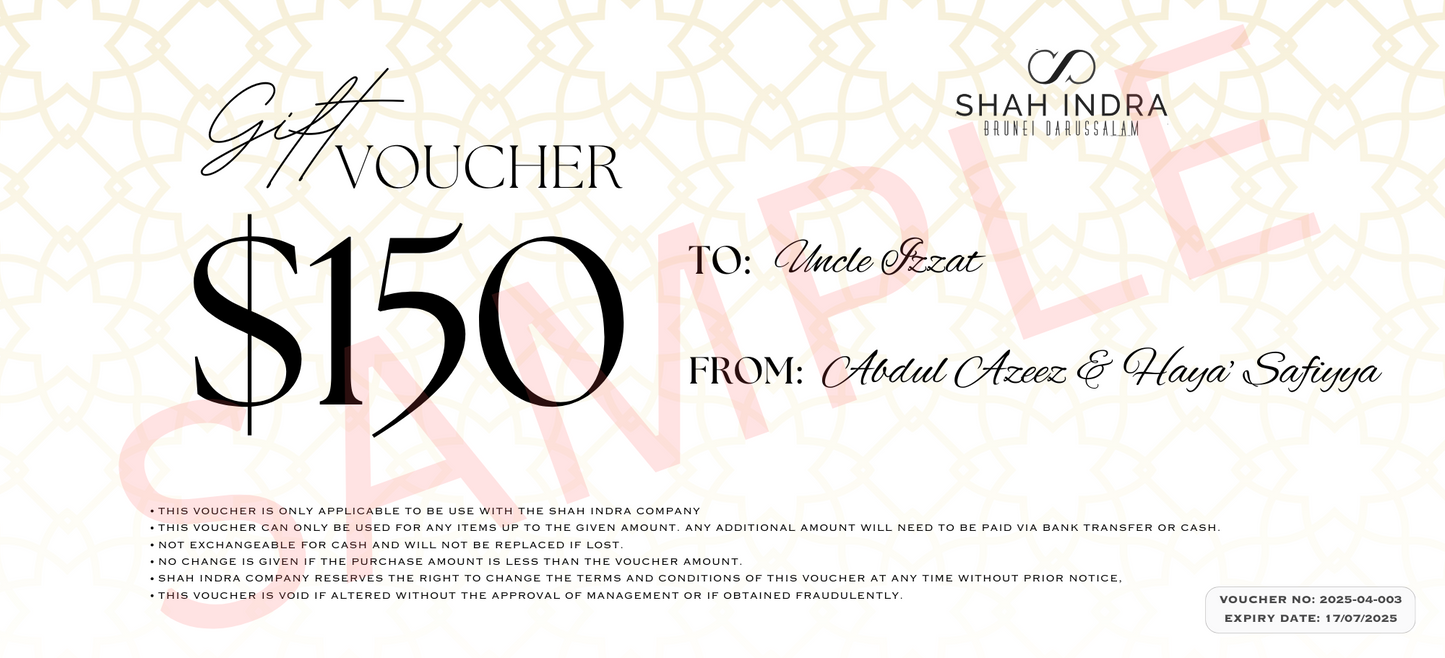 Shah Indra Gift Card