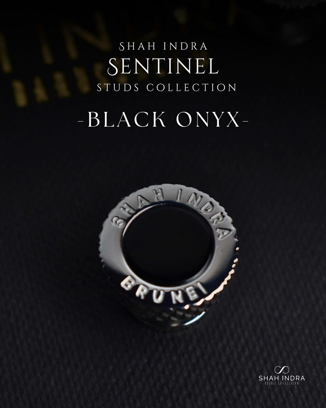 Shah Indra Sentinel Studs Collection - Black Onyx