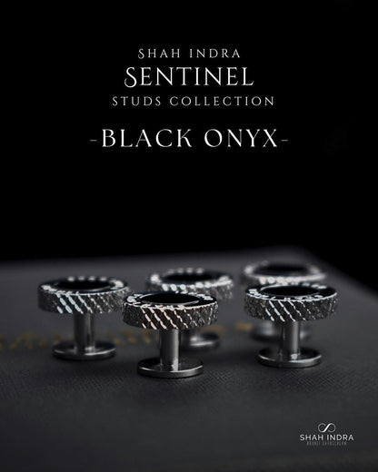 Shah Indra Sentinel Studs Collection - Black Onyx