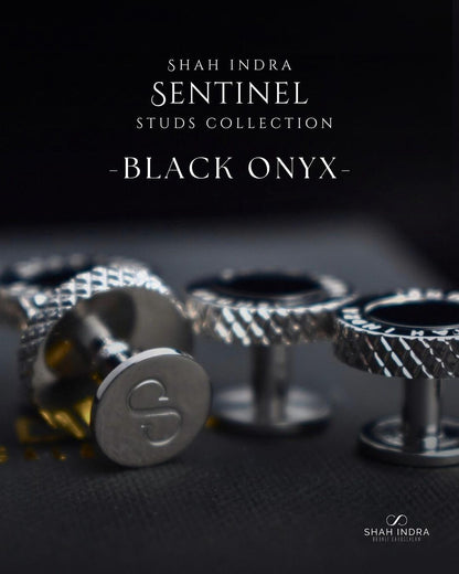 Shah Indra Sentinel Studs Collection - Black Onyx