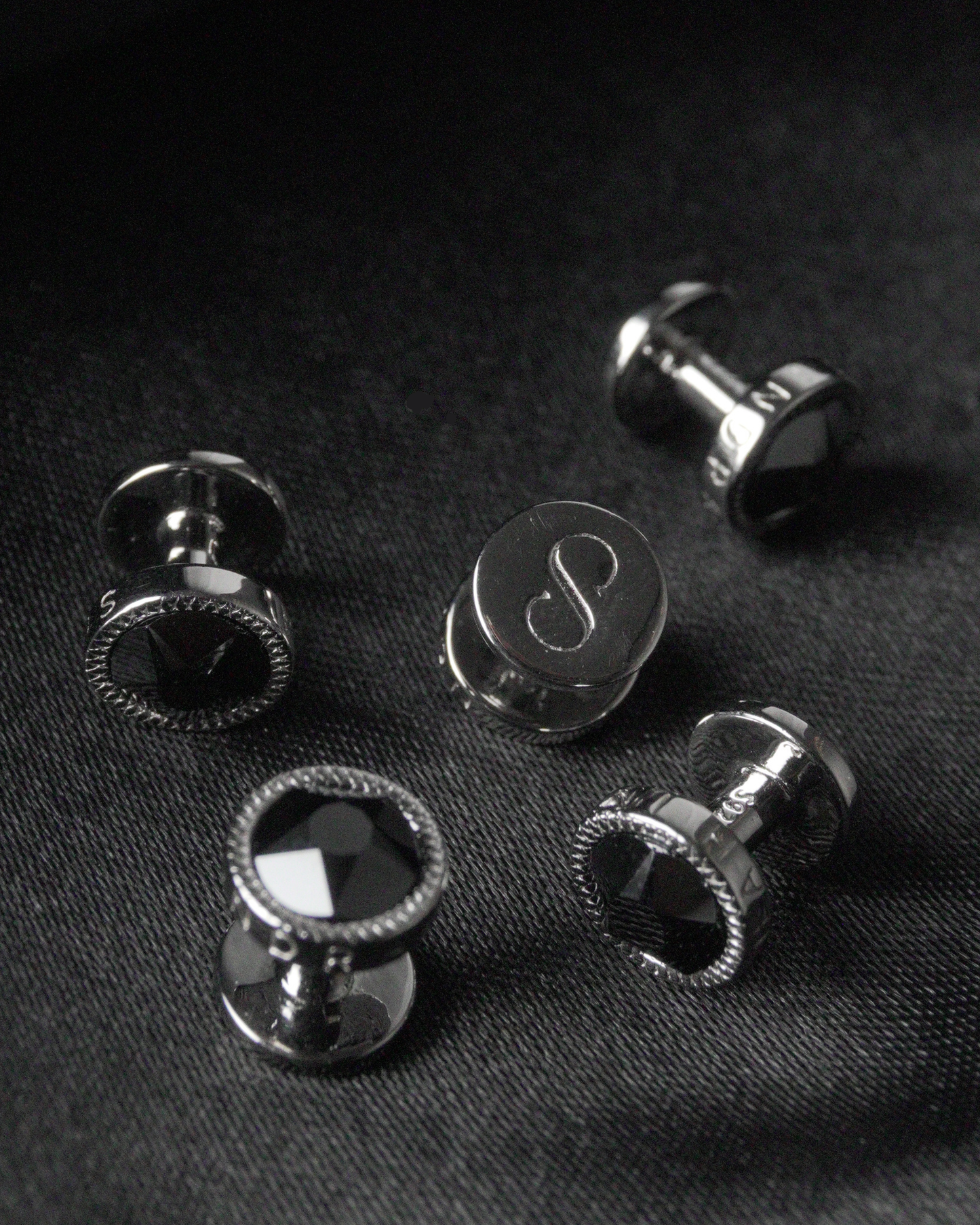 Shah Indra Silver Studs in Graphite - SEVARA (Instock)