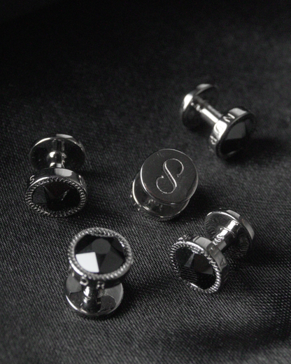 Shah Indra Silver Studs in Graphite - SEVARA (Instock)