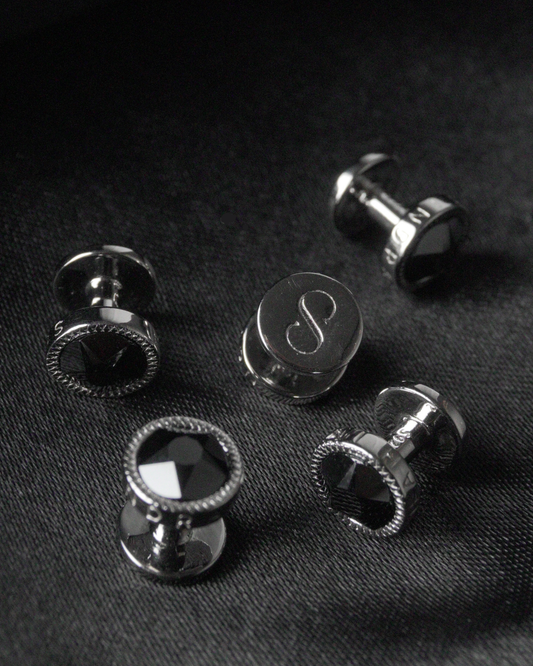 Shah Indra Silver Studs in Graphite - SEVARA (Instock)