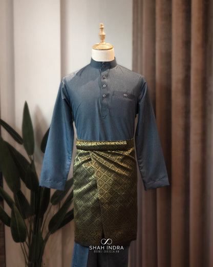 Baju Melayu Raya 2026 - Dusty Blue (INSTOCK)