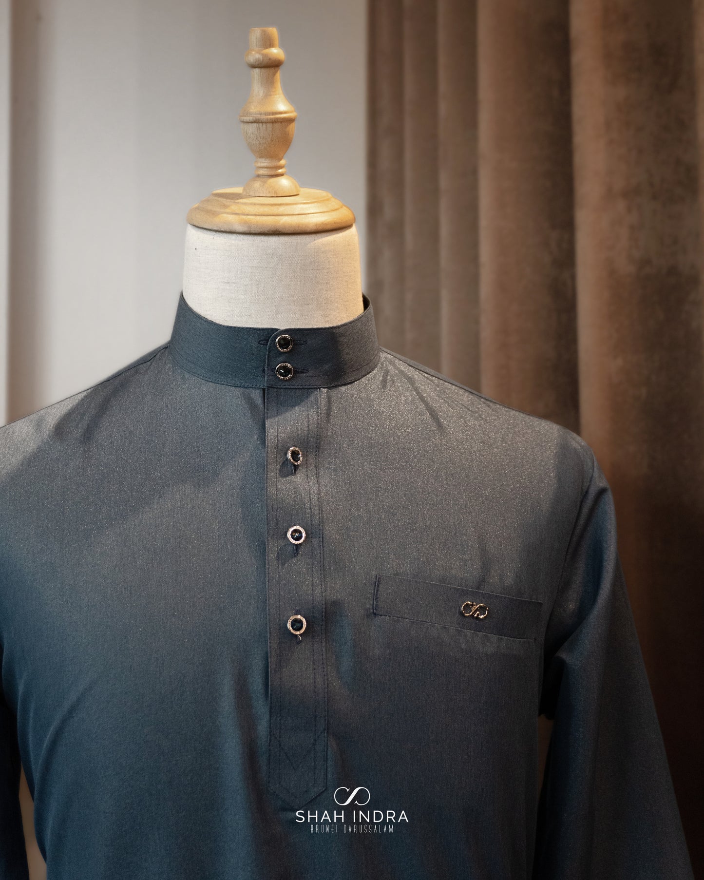 Baju Melayu Raya 2026 - Dusty Blue (INSTOCK)