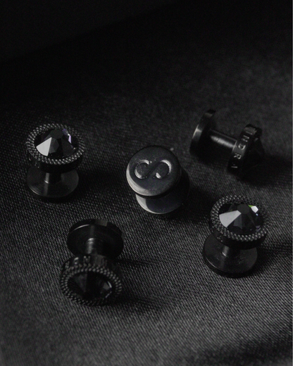 Shah Indra Steel Studs in Black - VALIRIA (Instock)