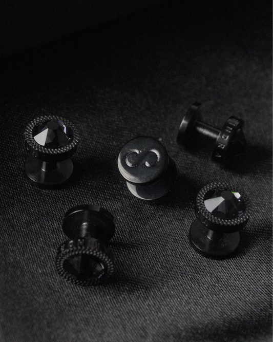 Shah Indra Steel Studs in Black - VALIRIA (Instock)