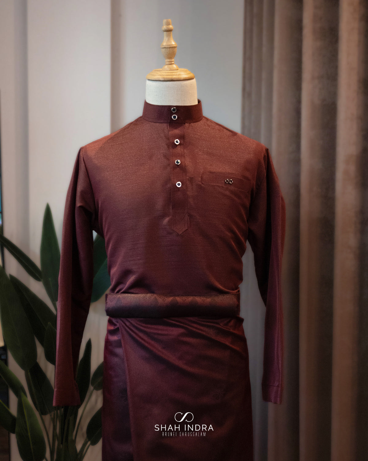 Baju Melayu Raya 2026 - Maroon (INSTOCK)