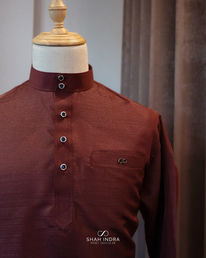 Baju Melayu Raya 2026 - Maroon (INSTOCK)