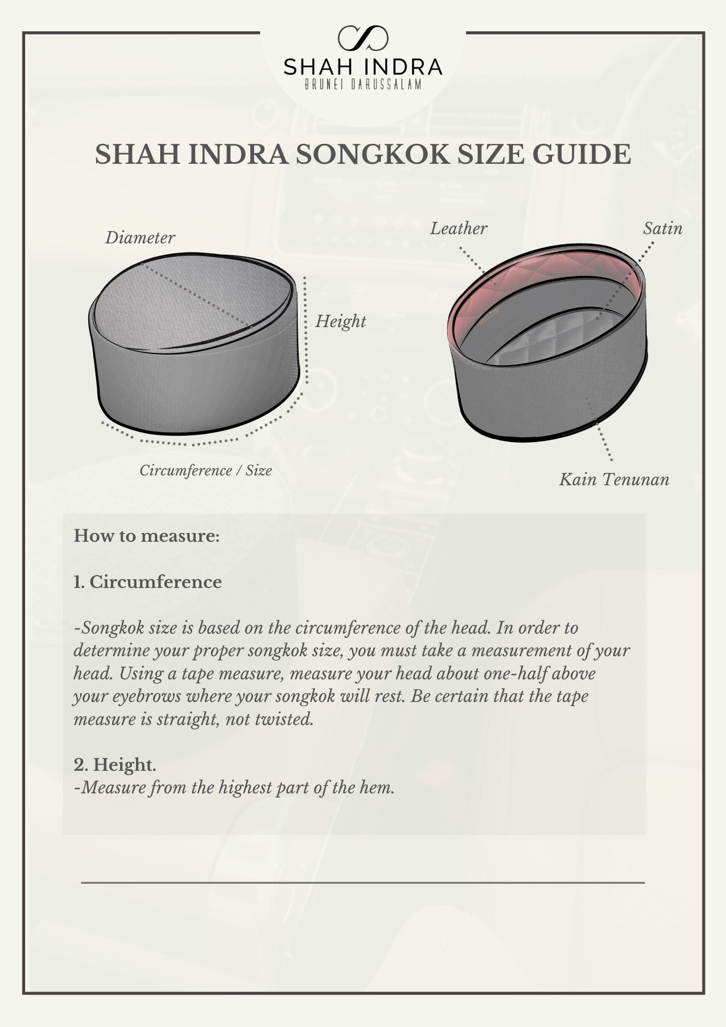 Shah Indra Songkok in Full Pattern - Jit Manis